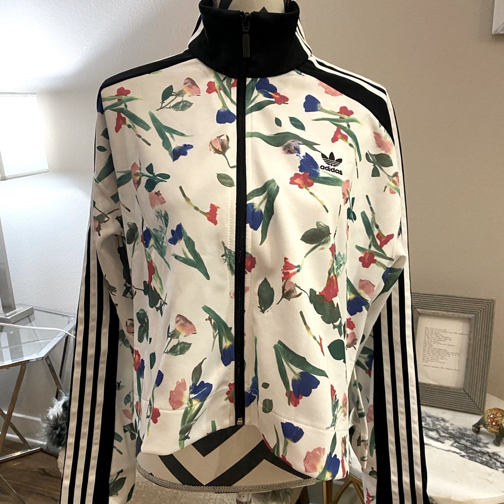 Adidas floral track jacket
